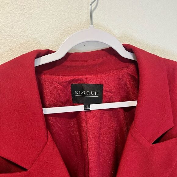 ELOQUII Women’s Double Breasted Red Blazer Size 24 - Picture 4 of 8